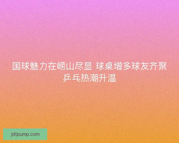 国球魅力在崂山尽显 球桌增多球友齐聚乒乓热潮升温